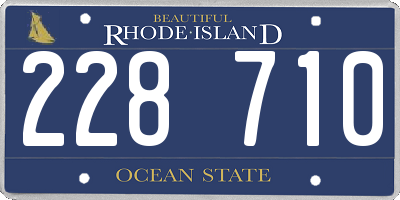 RI license plate 228710