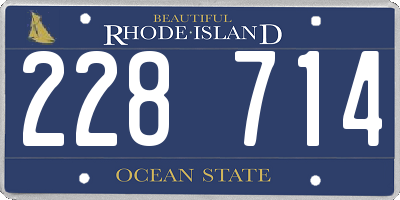 RI license plate 228714