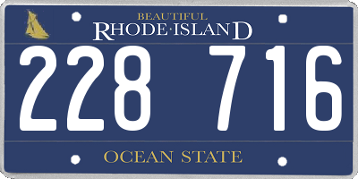 RI license plate 228716