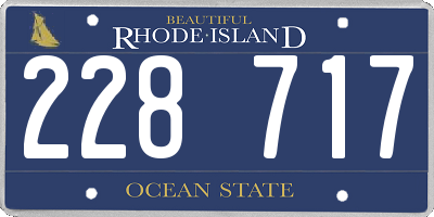 RI license plate 228717