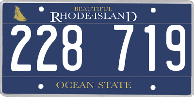 RI license plate 228719