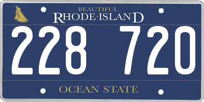 RI license plate 228720