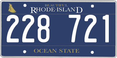 RI license plate 228721