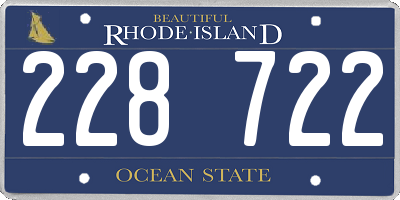 RI license plate 228722