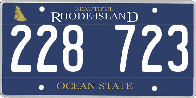 RI license plate 228723