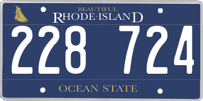 RI license plate 228724