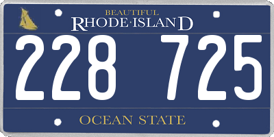 RI license plate 228725