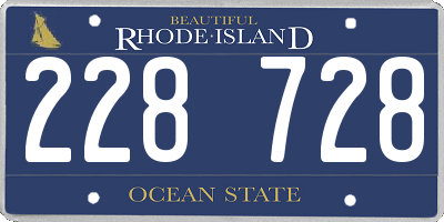 RI license plate 228728
