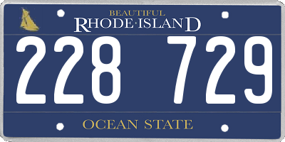 RI license plate 228729