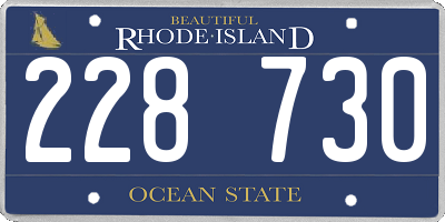 RI license plate 228730