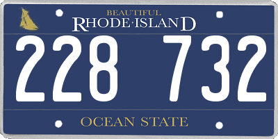 RI license plate 228732