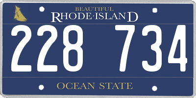 RI license plate 228734