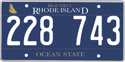 RI license plate 228743