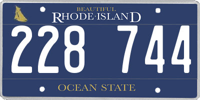RI license plate 228744