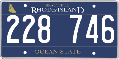 RI license plate 228746