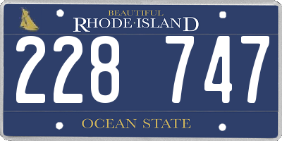 RI license plate 228747