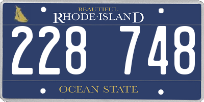 RI license plate 228748