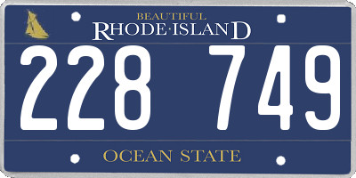 RI license plate 228749
