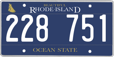 RI license plate 228751