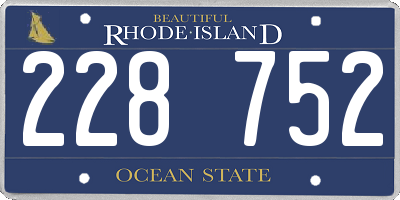 RI license plate 228752