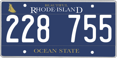 RI license plate 228755