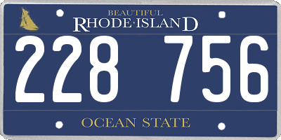 RI license plate 228756