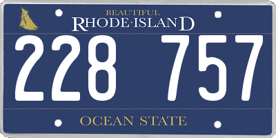 RI license plate 228757