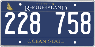 RI license plate 228758