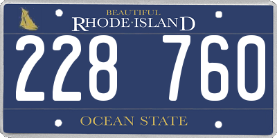 RI license plate 228760