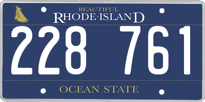 RI license plate 228761