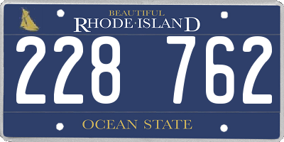 RI license plate 228762
