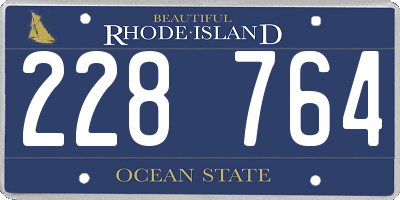 RI license plate 228764
