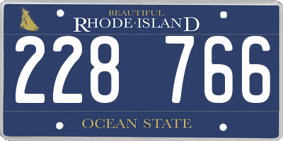 RI license plate 228766