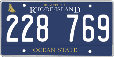 RI license plate 228769