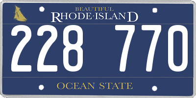 RI license plate 228770