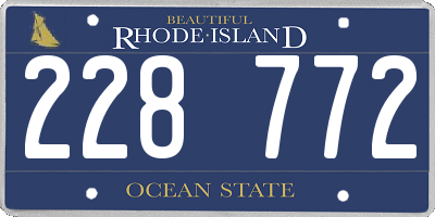 RI license plate 228772