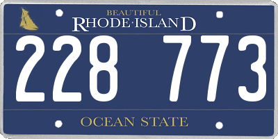 RI license plate 228773