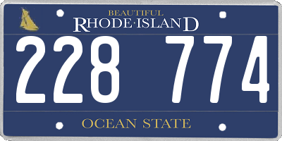 RI license plate 228774