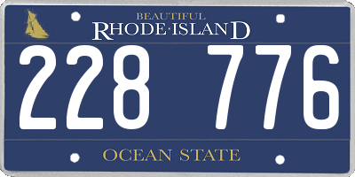 RI license plate 228776