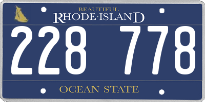 RI license plate 228778