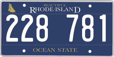RI license plate 228781