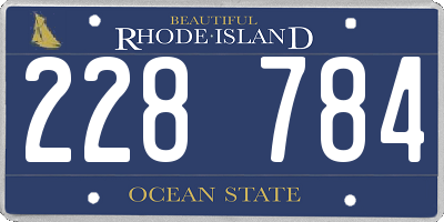 RI license plate 228784