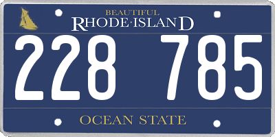 RI license plate 228785
