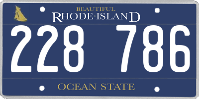 RI license plate 228786