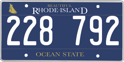 RI license plate 228792