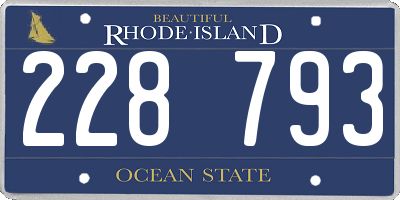 RI license plate 228793