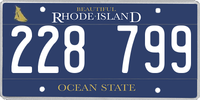 RI license plate 228799