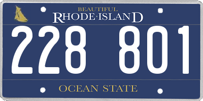 RI license plate 228801