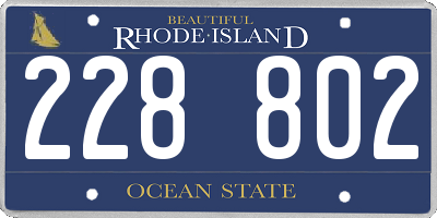 RI license plate 228802