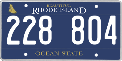 RI license plate 228804